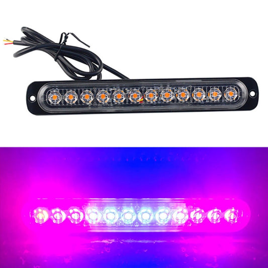 DC12V-24V / 36W Car Truck Emergency Strobe Flash Warning Light 12LEDs Long Ultra-thin Side Lights(Red + Blue + Red) by buy2fix