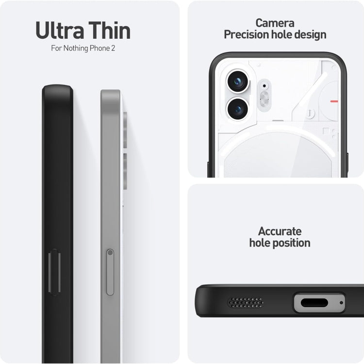 For Nothing Phone 2 Transparent Shockproof TPU Phone Case(Black) - Nothing Cases by buy2fix | Online Shopping UK | buy2fix
