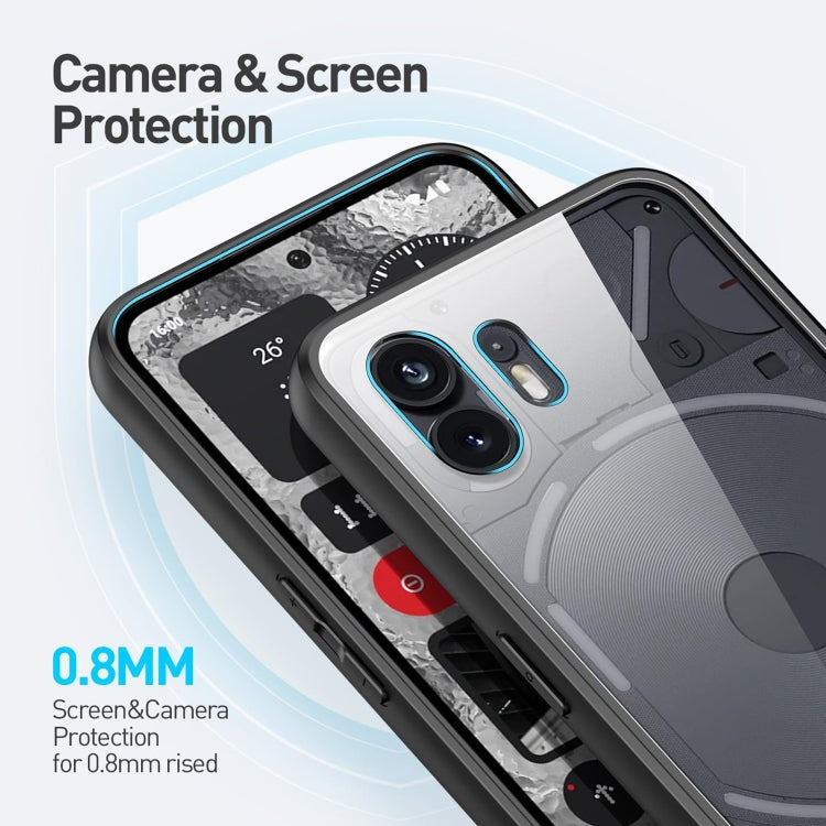 For Nothing Phone 2 Transparent Shockproof TPU Phone Case(Black) - Nothing Cases by buy2fix | Online Shopping UK | buy2fix