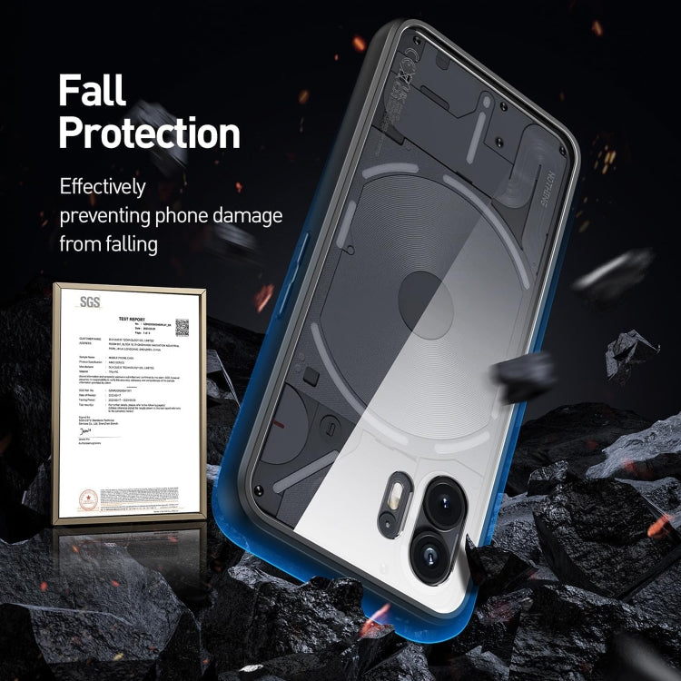 For Nothing Phone 2 Transparent Shockproof TPU Phone Case(Black) - Nothing Cases by buy2fix | Online Shopping UK | buy2fix