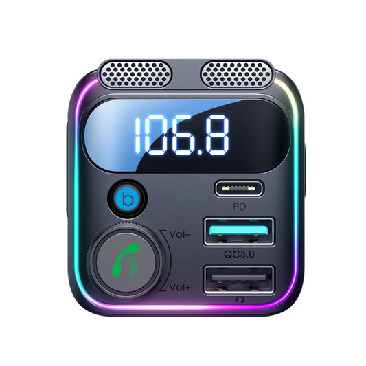 JOYROOM JR-CCB01 48W Dual-Mic Car Wireless FM Transmitter(Black) by JOYROOM