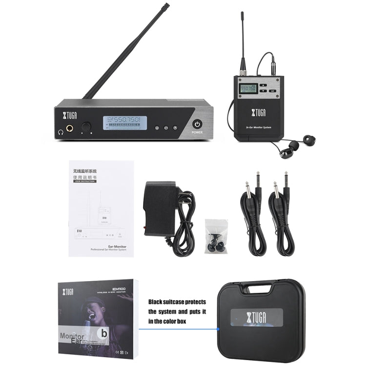 XTUGA IEM1100 Professional Wireless In Ear Monitor System 5 BodyPacks(UK Plug) by XTUGA