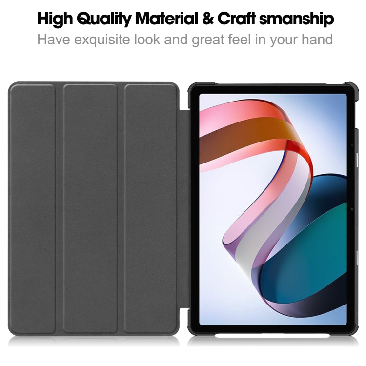 For Xiaomi Redmi Pad SE Custer Painted 3-Fold Holder Smart Leather Tablet Case(Starry Sky) - More Tablet Cases by buy2fix | Online Shopping UK | buy2fix