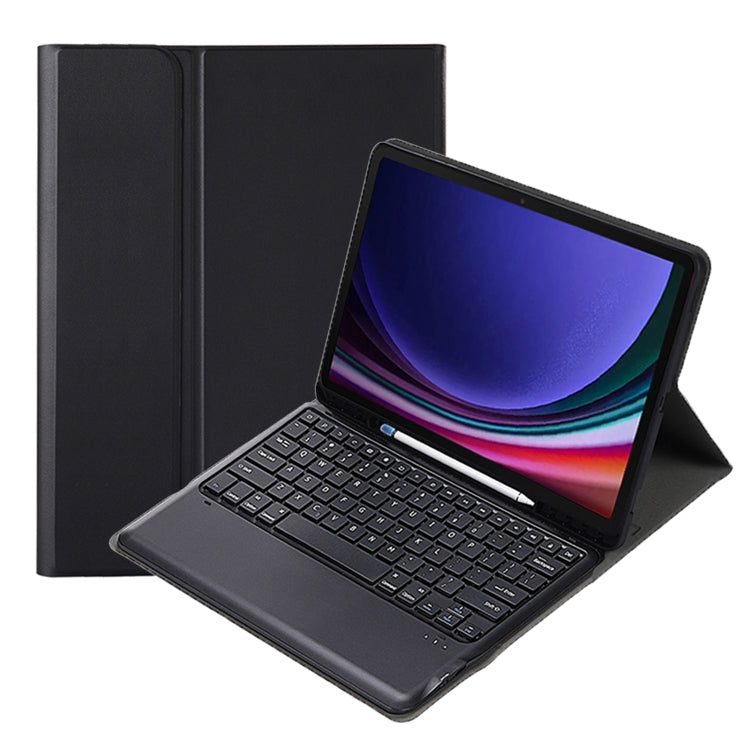 For Samsung Galaxy Tab S9+ / S9 FE+ A810B Pen Slot Detachable Bluetooth Keyboard Leather Tablet Case(Black) - Samsung Keyboard by buy2fix | Online Shopping UK | buy2fix