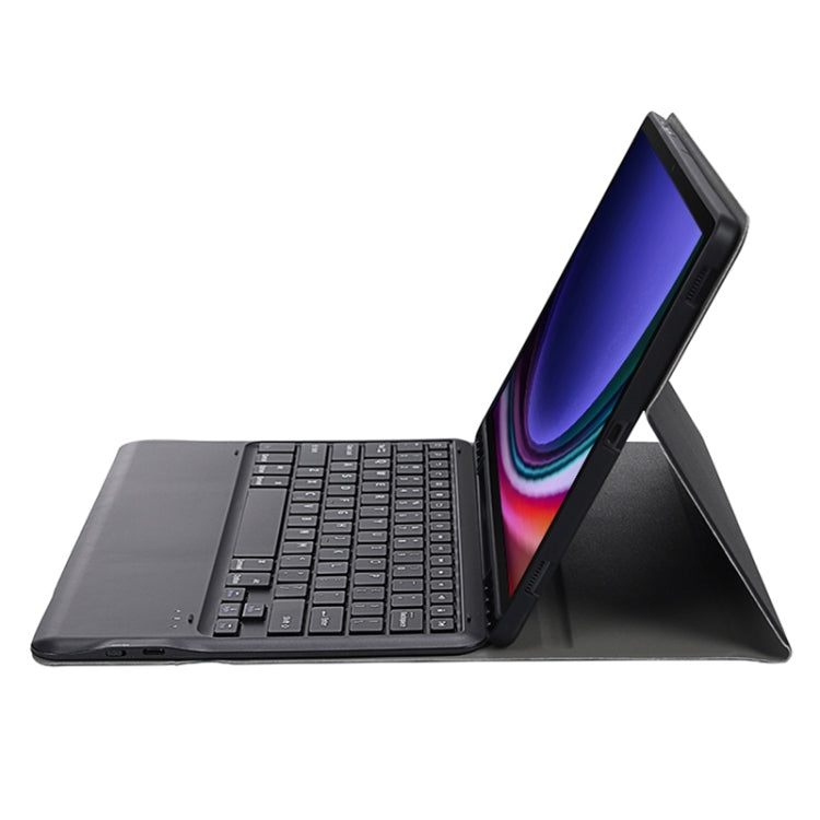 For Samsung Galaxy Tab S9+ / S9 FE+ A810B Pen Slot Detachable Bluetooth Keyboard Leather Tablet Case(Black) - Samsung Keyboard by buy2fix | Online Shopping UK | buy2fix