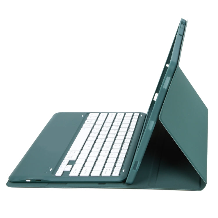 For Samsung Galaxy Tab S9+ / S9 FE+ A810B Pen Slot Detachable Bluetooth Keyboard Leather Tablet Case(Dark Green) - Samsung Keyboard by buy2fix | Online Shopping UK | buy2fix