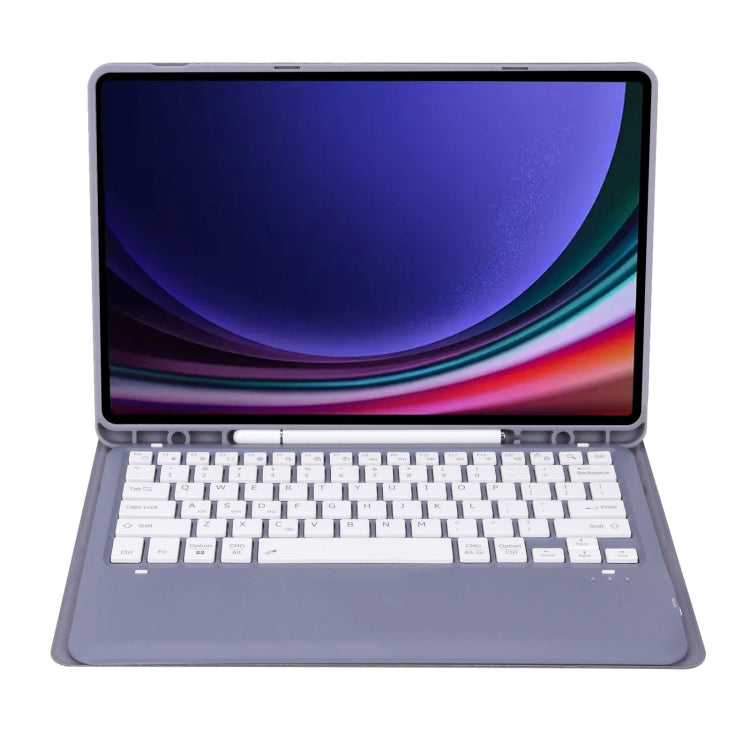 For Samsung Galaxy Tab S9+ / S9 FE+ A810B Pen Slot Detachable Bluetooth Keyboard Leather Tablet Case(Purple) - For Samsung by buy2fix | Online Shopping UK | buy2fix