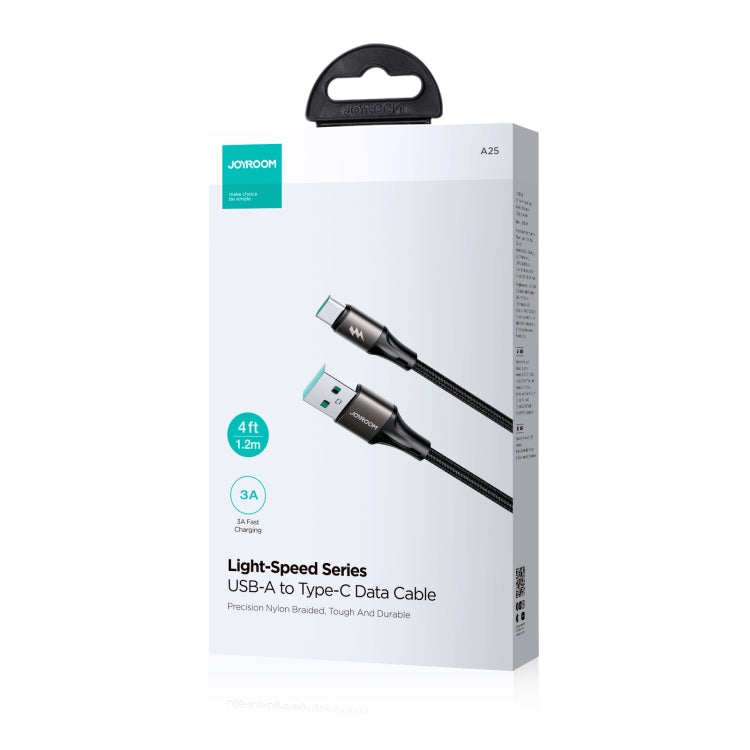 JOYROOM SA25-AC3 3A USB to USB-C/Type-C Fast Charge Data Cable, Length:2m(Black) by JOYROOM