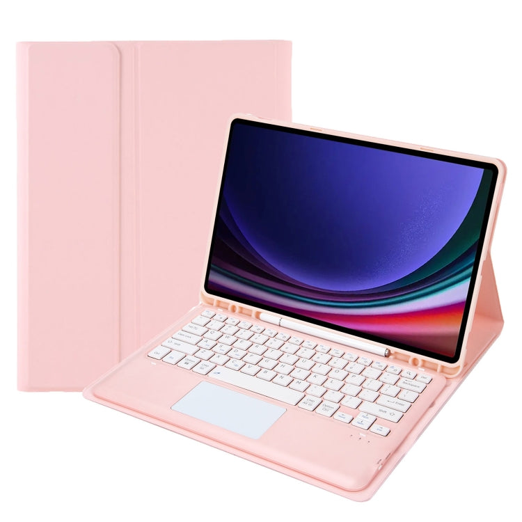 For Samsung Galaxy Tab S9+ / S9 FE+ A810B-A Touch Pad Detachable Bluetooth Keyboard Leather Tablet Case(Pink) - For Samsung by buy2fix | Online Shopping UK | buy2fix