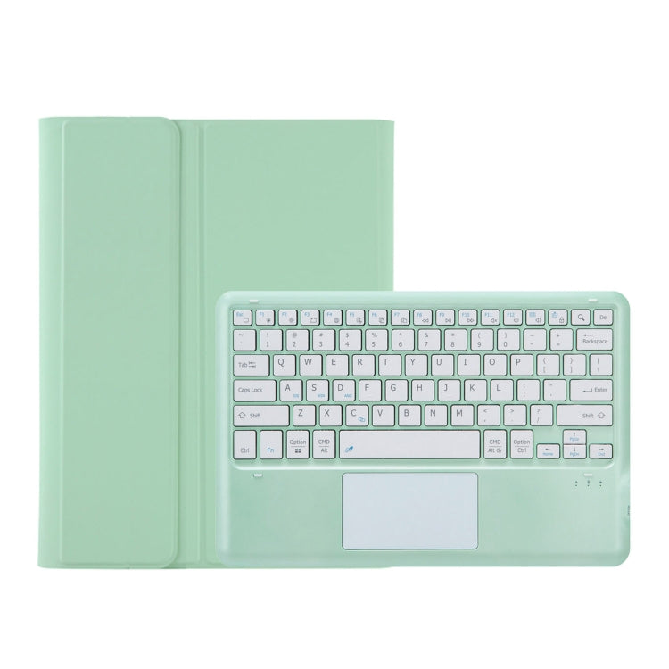 For Samsung Galaxy Tab S9+ / S9 FE+ A810B-A Touch Pad Detachable Bluetooth Keyboard Leather Tablet Case(Mint Green) - Samsung Keyboard by buy2fix | Online Shopping UK | buy2fix