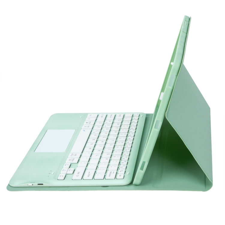 For Samsung Galaxy Tab S9+ / S9 FE+ A810B-A Touch Pad Detachable Bluetooth Keyboard Leather Tablet Case(Mint Green) - Samsung Keyboard by buy2fix | Online Shopping UK | buy2fix
