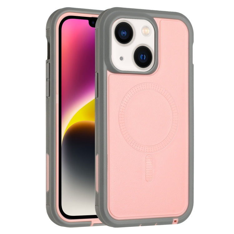 For iPhone 15 Plus Defender Series XT MagSafe Magnetic PC + TPU Shockproof Phone Case(Pink+Grey) - iPhone 15 Plus Cases by buy2fix | Online Shopping UK | buy2fix