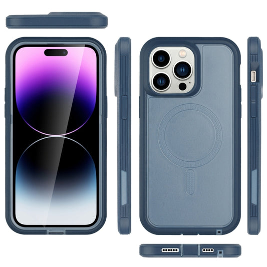 For iPhone 14 Defender Series XT MagSafe Magnetic PC + TPU Shockproof Phone Case(Blue) - iPhone 14 Cases by buy2fix | Online Shopping UK | buy2fix