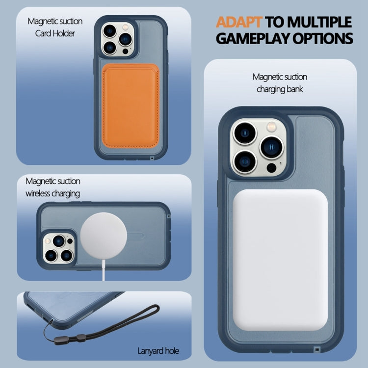 For iPhone 14 Defender Series XT MagSafe Magnetic PC + TPU Shockproof Phone Case(Blue) - iPhone 14 Cases by buy2fix | Online Shopping UK | buy2fix