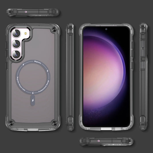 For Samsung Galaxy S22 5G Skin Feel TPU + PC MagSafe Magnetic Phone Case(Transparent Black) by buy2fix