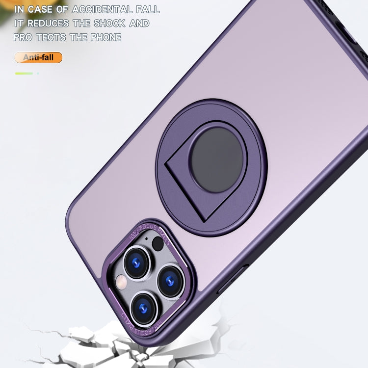 For iPhone 11 Rotating Ring Magnetic Holder Phone Case(Purple) - iPhone 11 Cases by buy2fix | Online Shopping UK | buy2fix