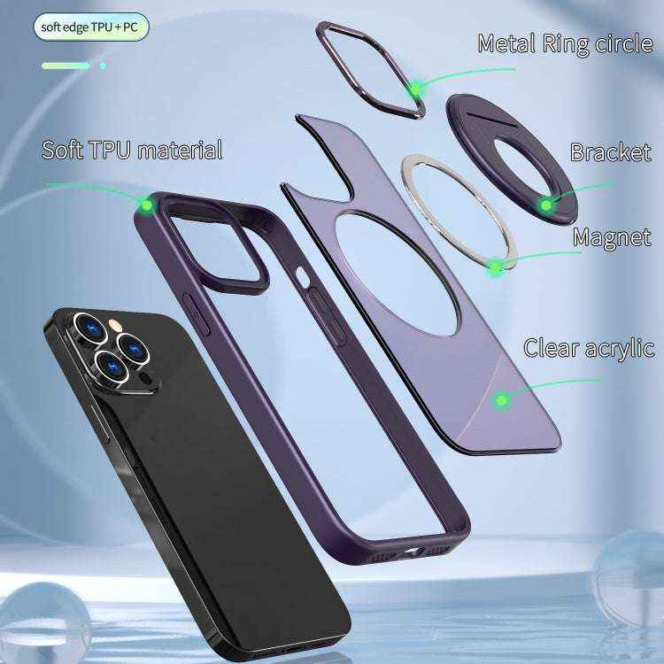 For iPhone 11 Rotating Ring Magnetic Holder Phone Case(Purple) - iPhone 11 Cases by buy2fix | Online Shopping UK | buy2fix