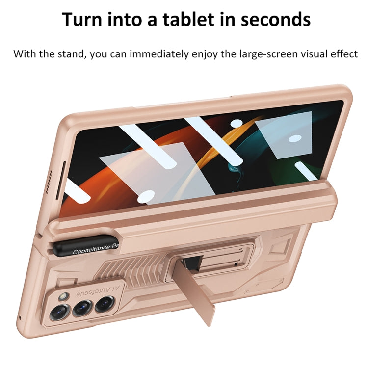 For Samsung Galaxy Z Fold2 GKK Integrated Folding Battle Shell PC Phone Case with Pen Box(Green) by GKK