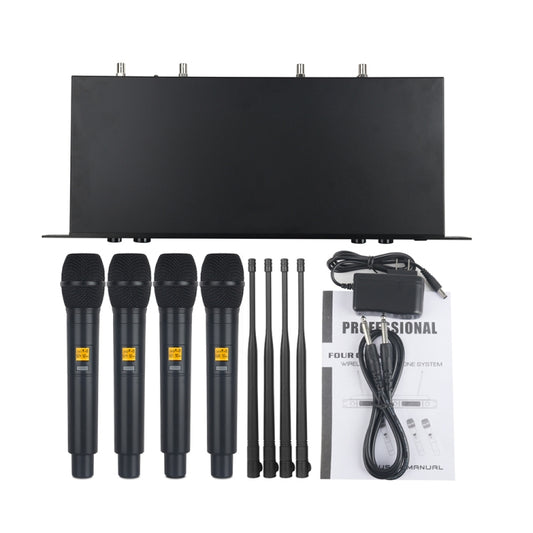 XTUGA A400-H Professional 4-Channel UHF Wireless Microphone System with 4 Handheld Microphone(US Plug) by XTUGA