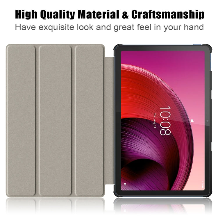 For Lenovo Tab M10 5G 10.6 3-folding Leather Smart Tablet Case(Red) - Lenovo by buy2fix | Online Shopping UK | buy2fix