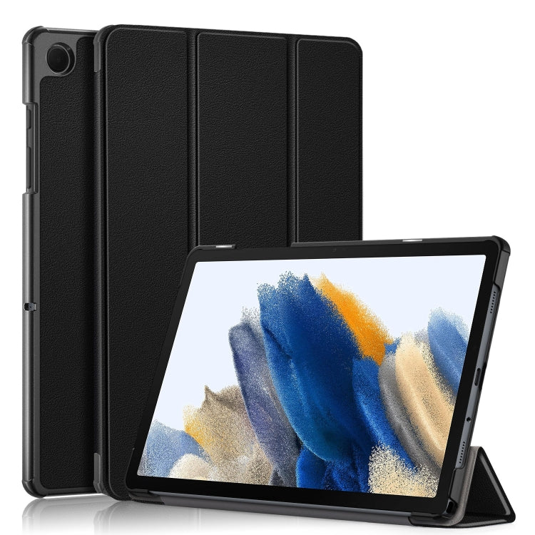 For Samsung Galaxy Tab A9 Plus 3-folding Leather Smart Tablet Case(Black) - Galaxy Tab A9 by buy2fix | Online Shopping UK | buy2fix
