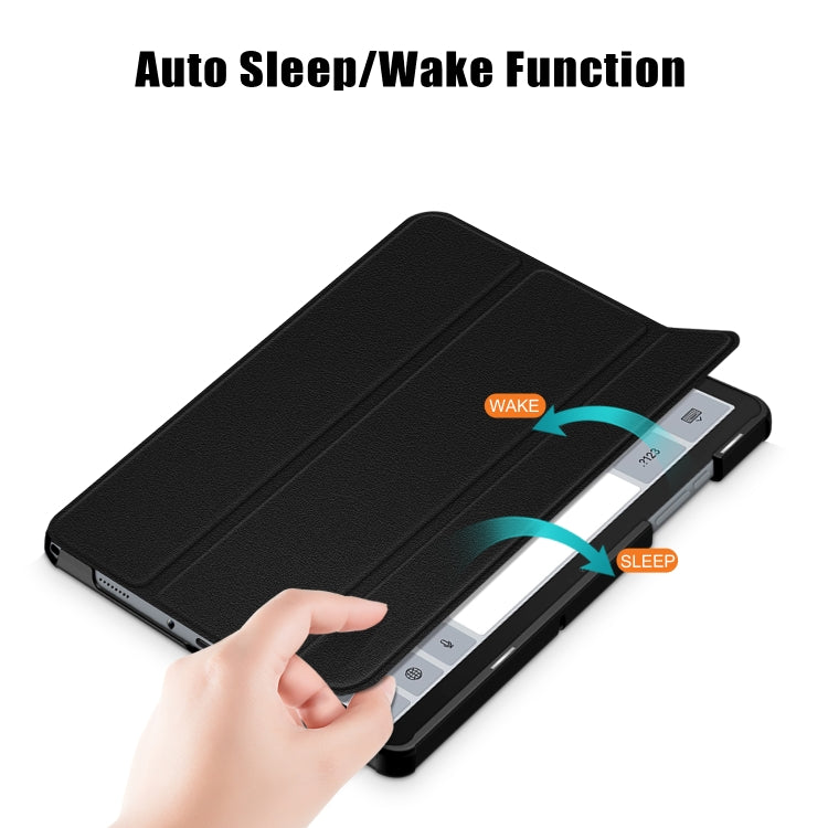 For Samsung Galaxy Tab A9 Plus 3-folding Leather Smart Tablet Case(Black) - Galaxy Tab A9 by buy2fix | Online Shopping UK | buy2fix