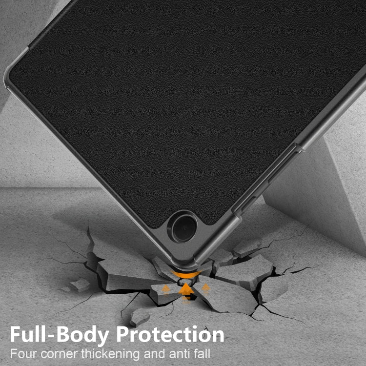 For Samsung Galaxy Tab A9 Plus 3-folding Leather Smart Tablet Case(Black) - Galaxy Tab A9 by buy2fix | Online Shopping UK | buy2fix