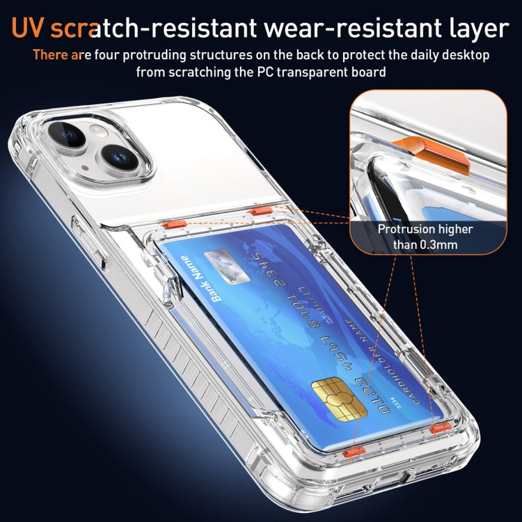 For iPhone 14 Crystal Clear Flip Card Slot Phone Case(Transparent) by buy2fix