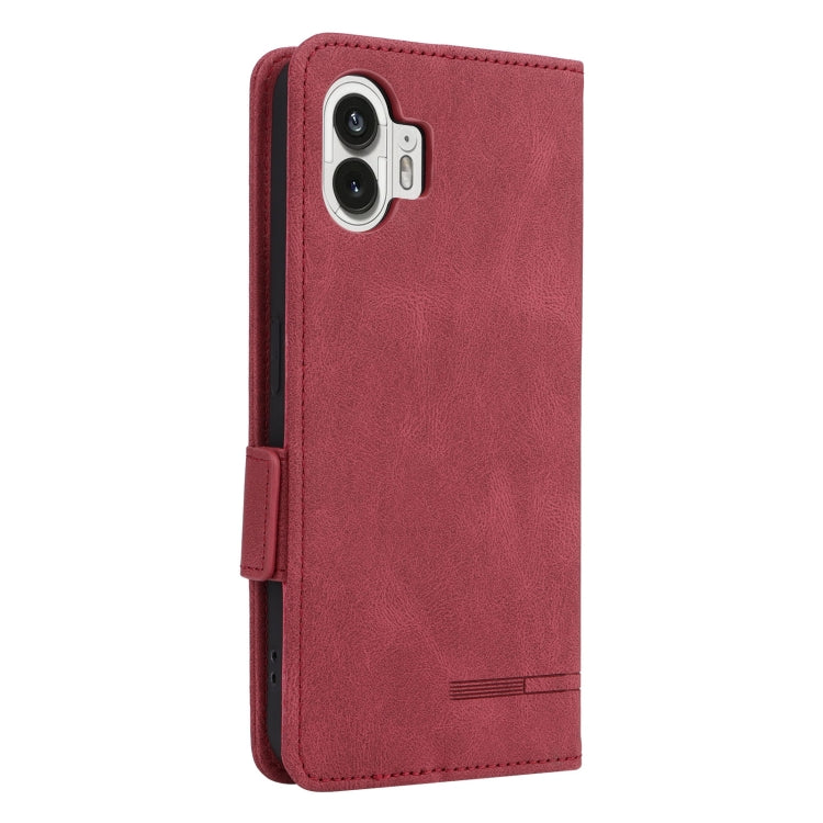 For Nothing Phone 2 Magnetic Clasp Leather Phone Case(Red) - Nothing Cases by buy2fix | Online Shopping UK | buy2fix