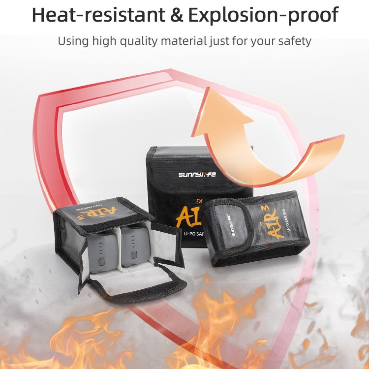 For DJI Air 3 Sunnylife Battery Explosion-proof Safe Bag Protective Li-Po Safe Bag For 3pcs Batteries - Carry Cases & Bags by Sunnylife | Online Shopping UK | buy2fix