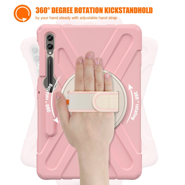 For Samsung Galaxy Tab S9+ / S8+ Rotatable Kickstand Grip Heavy Duty Hard Rugged Tablet Case(Pink) - Other Galaxy Tab PC by buy2fix | Online Shopping UK | buy2fix