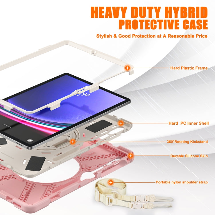 For Samsung Galaxy Tab S9+ / S8+ Rotatable Kickstand Grip Heavy Duty Hard Rugged Tablet Case(Pink) - Other Galaxy Tab PC by buy2fix | Online Shopping UK | buy2fix