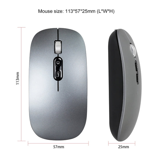 HXSJ M103 1600DPI UV Dual Mode 2.4GHz + Bluetooth 5.1 Wireless Rechargeable Mouse(Black) by HXSJ