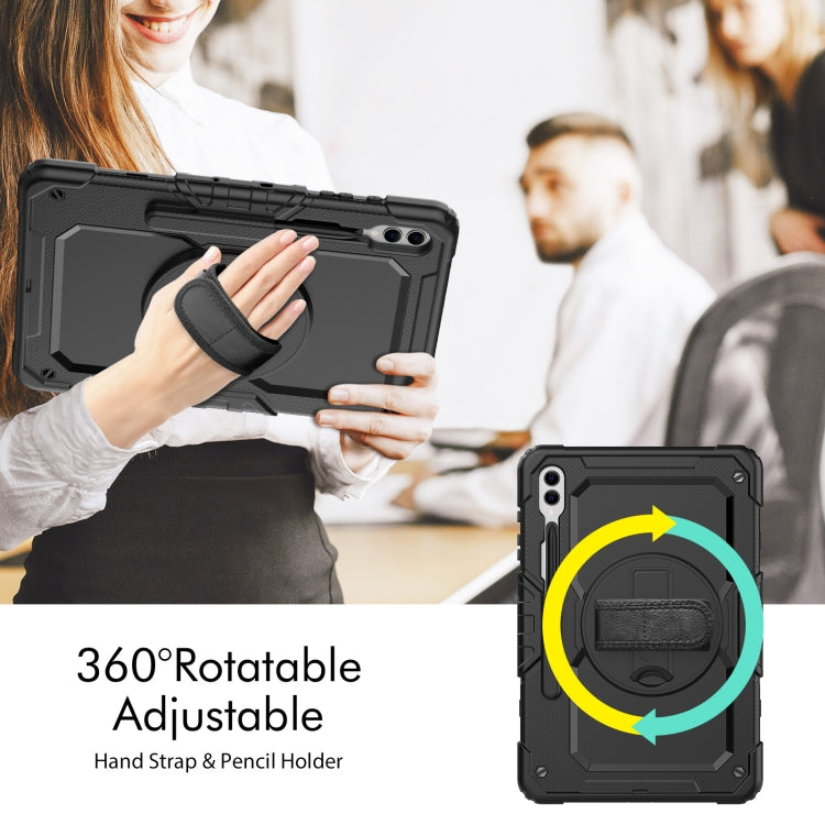 For Samsung Galaxy Tab S10+ / S9+ / S9 FE+ Silicone Hybrid PC Tablet Protective Case(Black) - Galaxy Tab S9+ Cases by buy2fix | Online Shopping UK | buy2fix