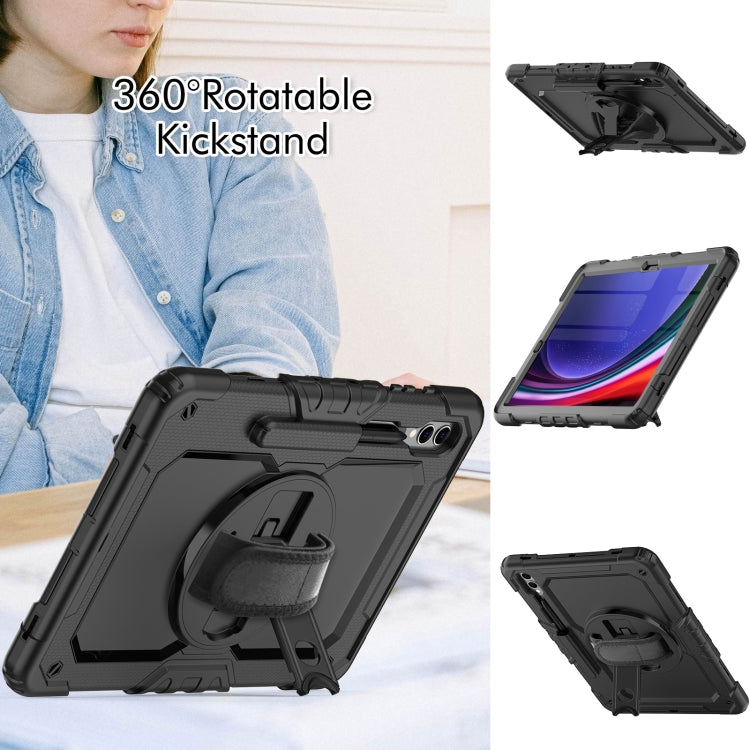 For Samsung Galaxy Tab S10+ / S9+ / S9 FE+ Silicone Hybrid PC Tablet Protective Case(Black) - Galaxy Tab S9+ Cases by buy2fix | Online Shopping UK | buy2fix