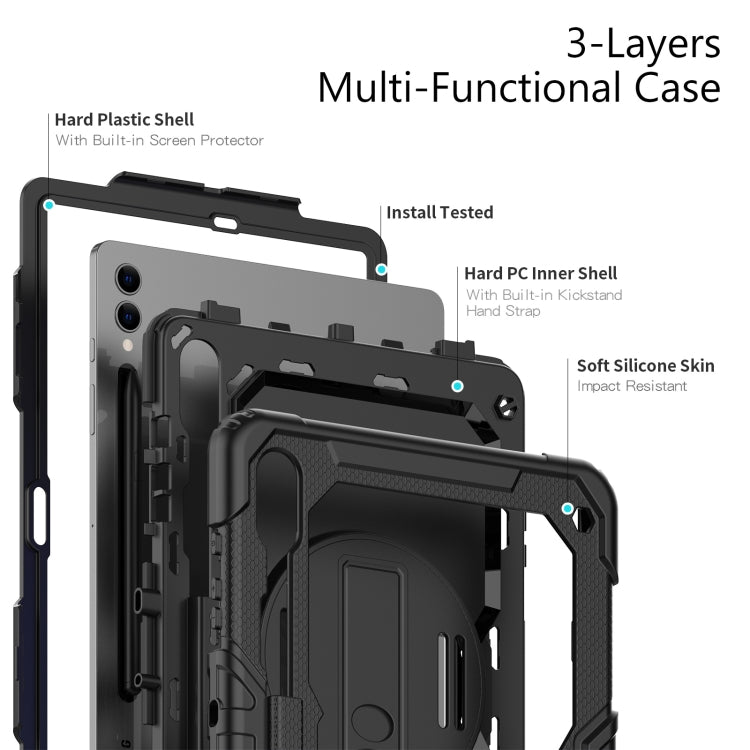 For Samsung Galaxy Tab S10+ / S9+ / S9 FE+ Silicone Hybrid PC Tablet Protective Case(Black) - Galaxy Tab S9+ Cases by buy2fix | Online Shopping UK | buy2fix