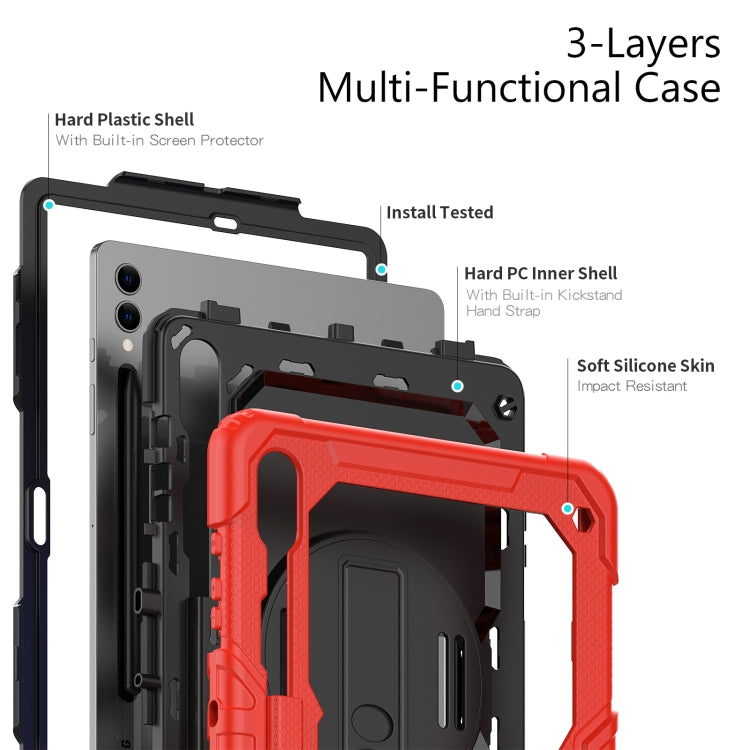 For Samsung Galaxy Tab S10+ / S9+ / S9 FE+ Silicone Hybrid PC Tablet Protective Case(Red+Black) - Galaxy Tab S9+ Cases by buy2fix | Online Shopping UK | buy2fix