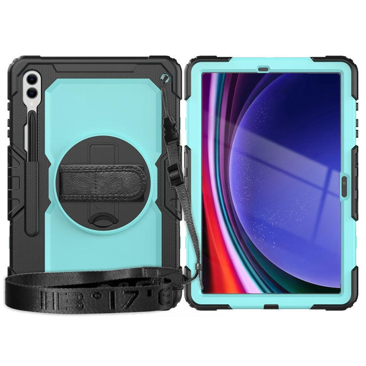 For Samsung Galaxy Tab S10+ / S9+ / S9 FE+ Silicone Hybrid PC Tablet Protective Case(Black+Light Blue) - Galaxy Tab S9+ Cases by buy2fix | Online Shopping UK | buy2fix