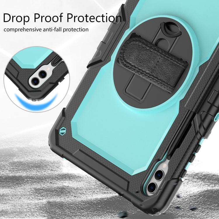 For Samsung Galaxy Tab S10+ / S9+ / S9 FE+ Silicone Hybrid PC Tablet Protective Case(Black+Light Blue) - Galaxy Tab S9+ Cases by buy2fix | Online Shopping UK | buy2fix