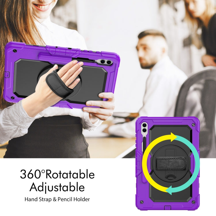 For Samsung Galaxy Tab S10+ / S9+ / S9 FE+ Silicone Hybrid PC Tablet Protective Case(Purple+Black) - Galaxy Tab S9+ Cases by buy2fix | Online Shopping UK | buy2fix