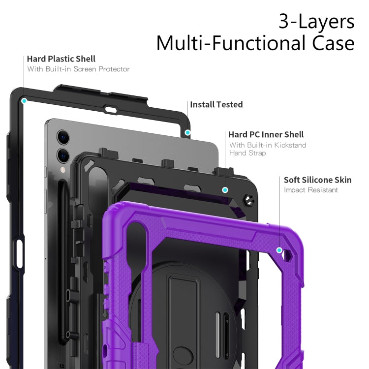 For Samsung Galaxy Tab S10+ / S9+ / S9 FE+ Silicone Hybrid PC Tablet Protective Case(Purple+Black) - Galaxy Tab S9+ Cases by buy2fix | Online Shopping UK | buy2fix