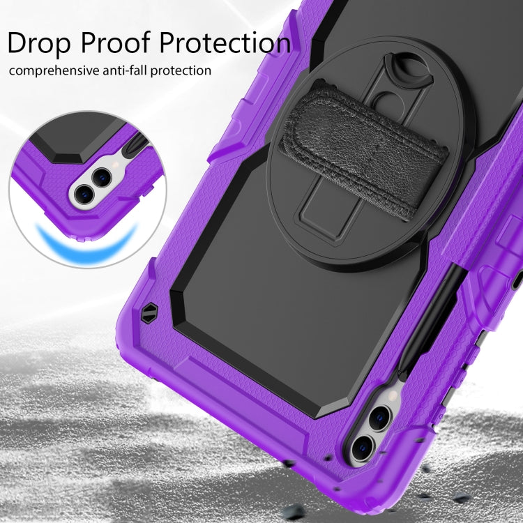 For Samsung Galaxy Tab S10+ / S9+ / S9 FE+ Silicone Hybrid PC Tablet Protective Case(Purple+Black) - Galaxy Tab S9+ Cases by buy2fix | Online Shopping UK | buy2fix