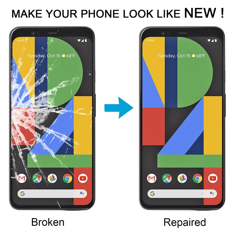 For Google Pixel 4 Front Screen Outer Glass Lens with OCA Optically Clear Adhesive by buy2fix