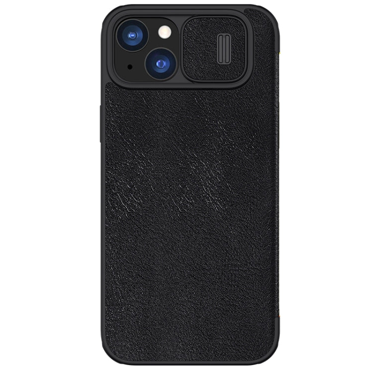 For iPhone 15 Plus NILLKIN QIN Series Pro Sliding Camera Cover Design Leather Phone Case(Black) - iPhone 15 Plus Cases by NILLKIN | Online Shopping UK | buy2fix