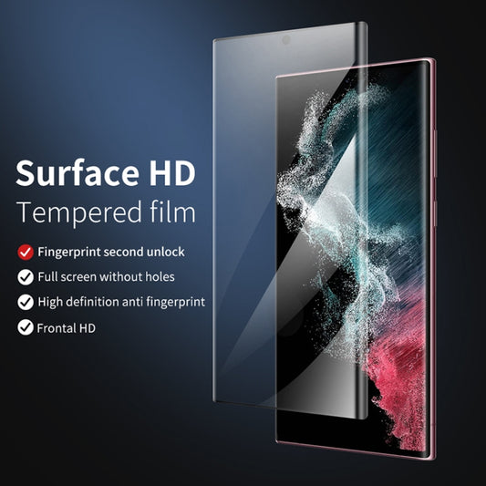 For Samsung Galaxy S22 Ultra 5G 3D Curved Edge HD Tempered Glass Film by buy2fix