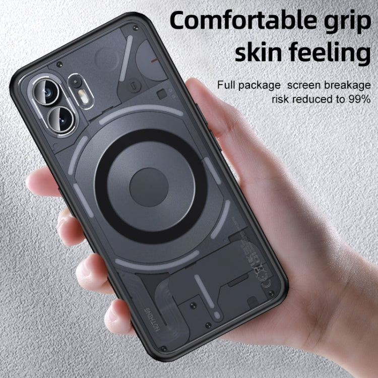 For Nothing Phone 2 Armor Clear TPU Hard PC Phone Case(Matte Black) by buy2fix