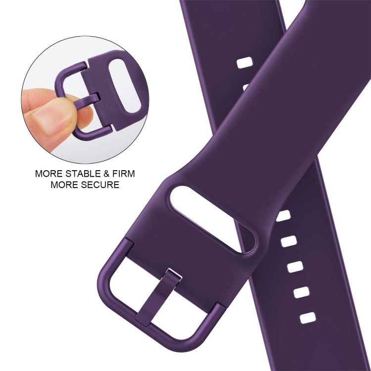 For Apple Watch Series 9 41mm Pin Buckle Silicone Watch Band(Dark Purple) - Watch Bands by buy2fix | Online Shopping UK | buy2fix