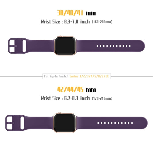 For Apple Watch Series 9 45mm Pin Buckle Silicone Watch Band(Dark Purple) by buy2fix