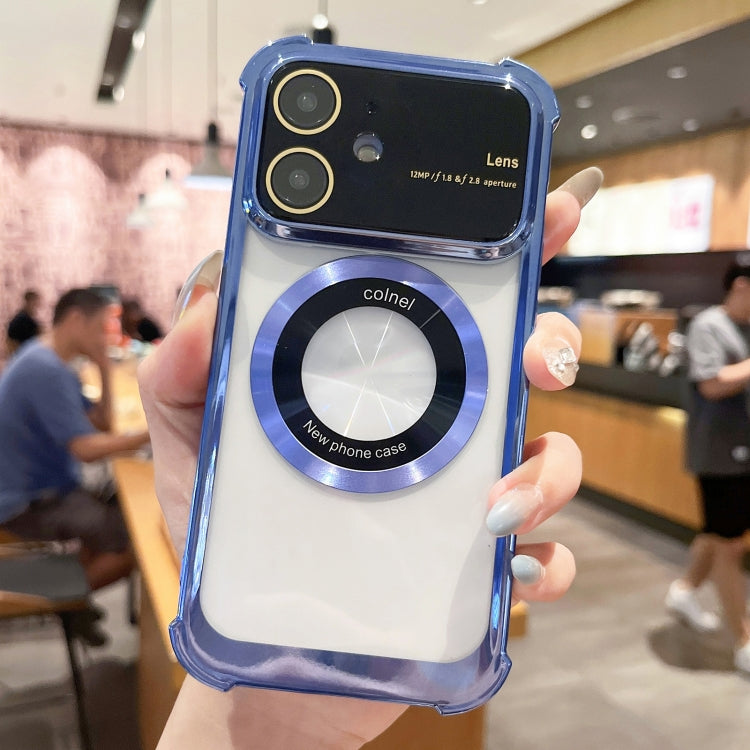 For iPhone 11 MagSafe Shockproof TPU Phone Case with Lens Film(Blue) - iPhone 11 Cases by buy2fix | Online Shopping UK | buy2fix