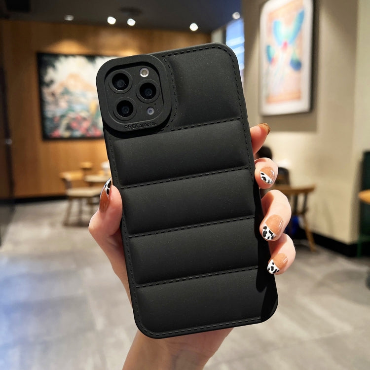 For iPhone 13 Pro Eiderdown Airbag Frosted TPU Phone Case(Black) - iPhone 13 Pro Cases by buy2fix | Online Shopping UK | buy2fix
